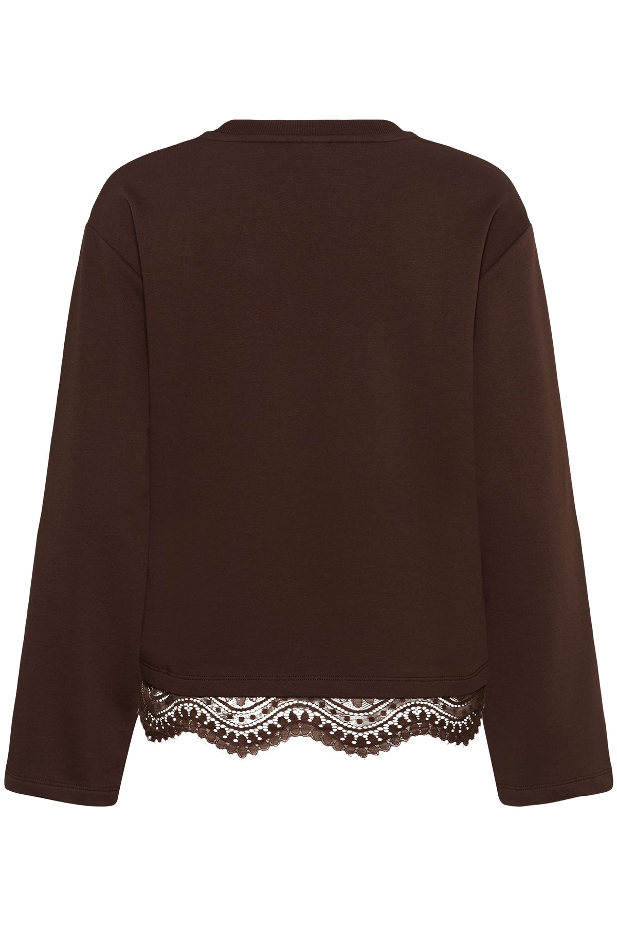 Kaffe Kasophie Coffee Bean Lace Trim Sweatshirt