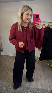 InWear Gida Vincent Burgundy Modal Cardigan Jacket, 30110948