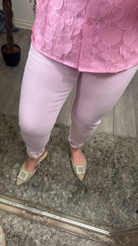 BACK IN STOCK - Toxik HighWaisted Boyfriend Baby Pink Denim Cropped Jeans