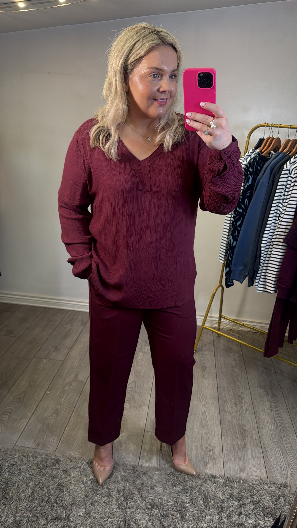 Kaffe Kasakura Windsor Wine Highwaisted Cigarette Trousers, 10506127