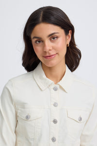 Fransa FrVotwill Whisper White Soft Stretch Denim Jacket