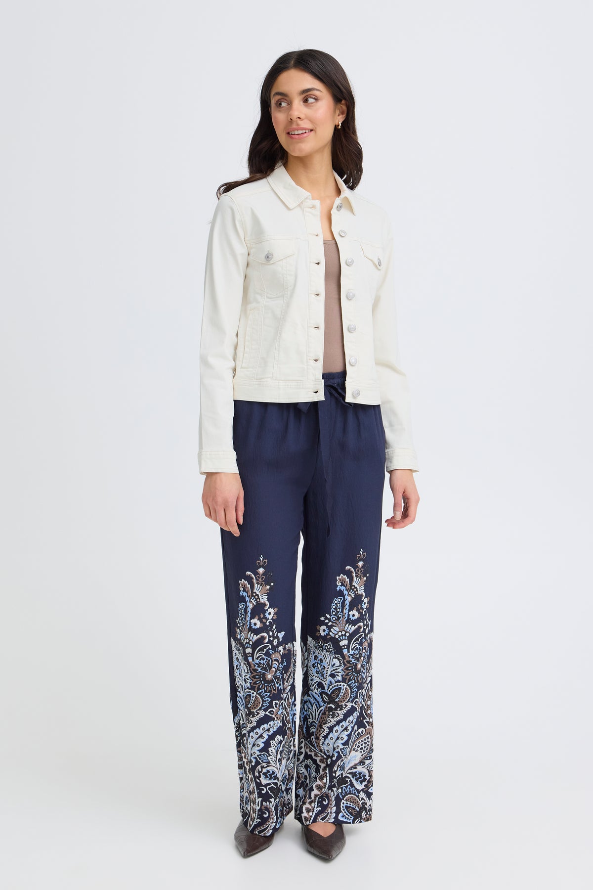 Fransa FrVotwill Whisper White Soft Stretch Denim Jacket