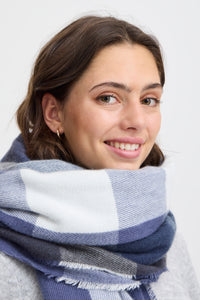 Fransa Frberry Vintage Indigo Supersoft Check Blanket Scarf, 20611068