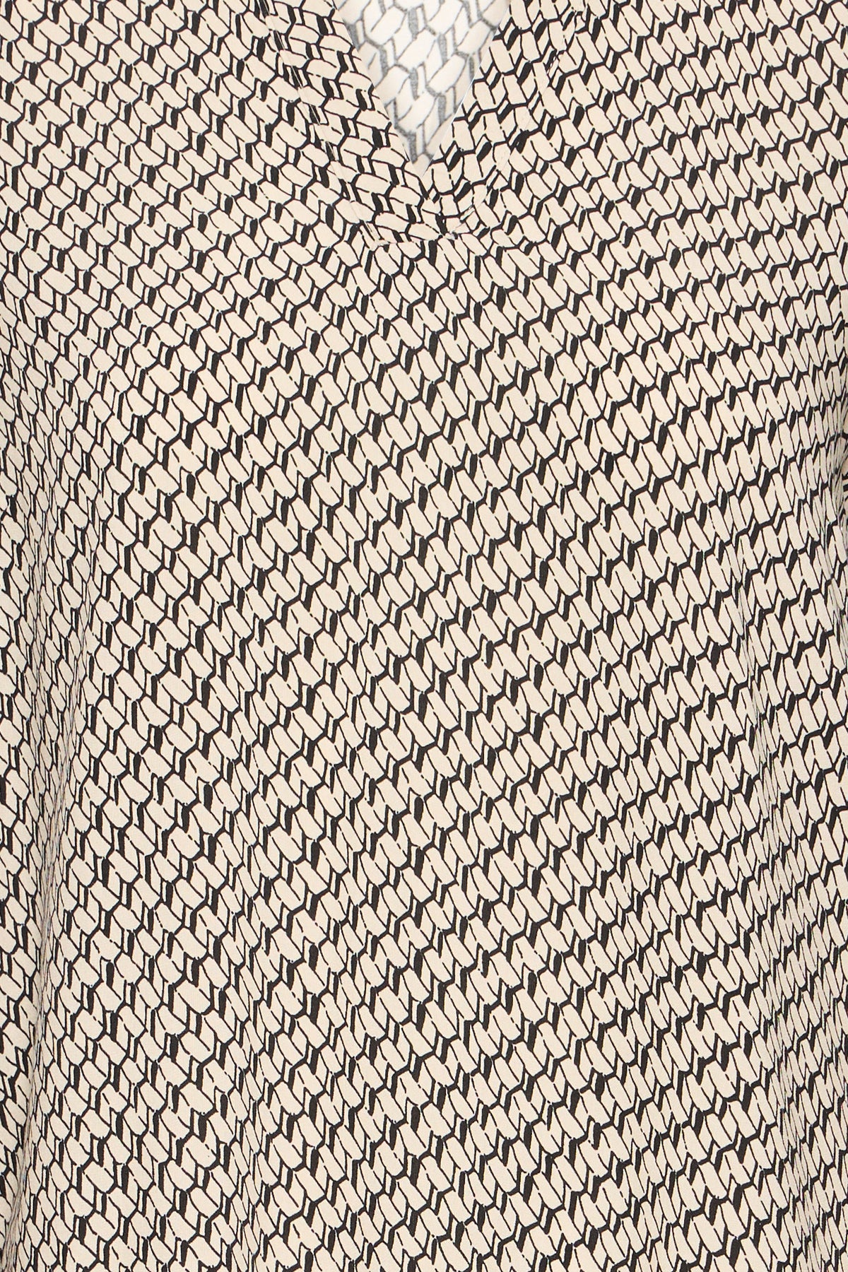 Fransa FrFlowy Feather Beige Abstract Printed V-Neck Top, 20614106