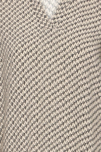 Fransa FrFlowy Feather Beige Abstract Printed V-Neck Top, 20614106