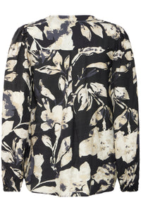 Fransa FrAriana Black Floral V-Neck Blouse