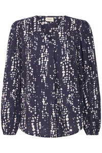 Fransa FrAriana Night Sky Abstract Spot V-Neck Blouse