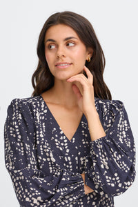 Fransa FrAriana Night Sky Abstract Spot V-Neck Blouse