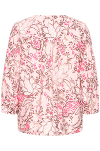 Fransa FrAriana Lotus Pink Floral Print V-Neck Blouse, 20615424