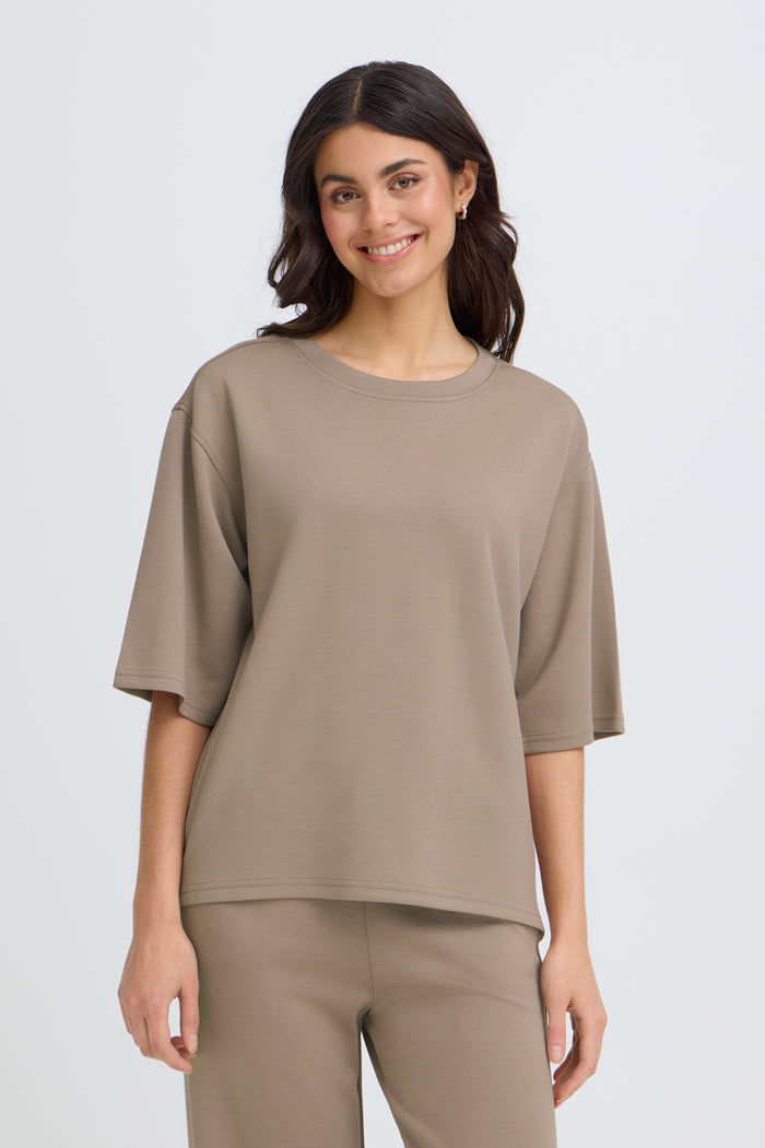 Fransa FrAurora Taupe Modal Oversized T-Shirt, 20615492