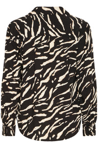 Fransa FrFlowy Black Abstract Printed V-Neck Blouse