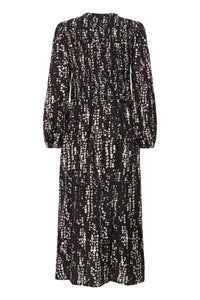 Fransa FrAriana Black Abstract Elasticated Waist Midi Dress, 20617074