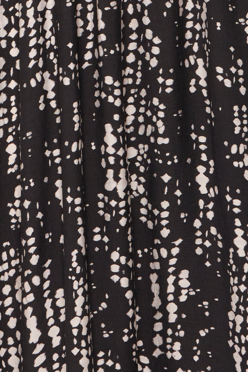 Fransa FrAriana Black Abstract Elasticated Waist Midi Dress, 20617074