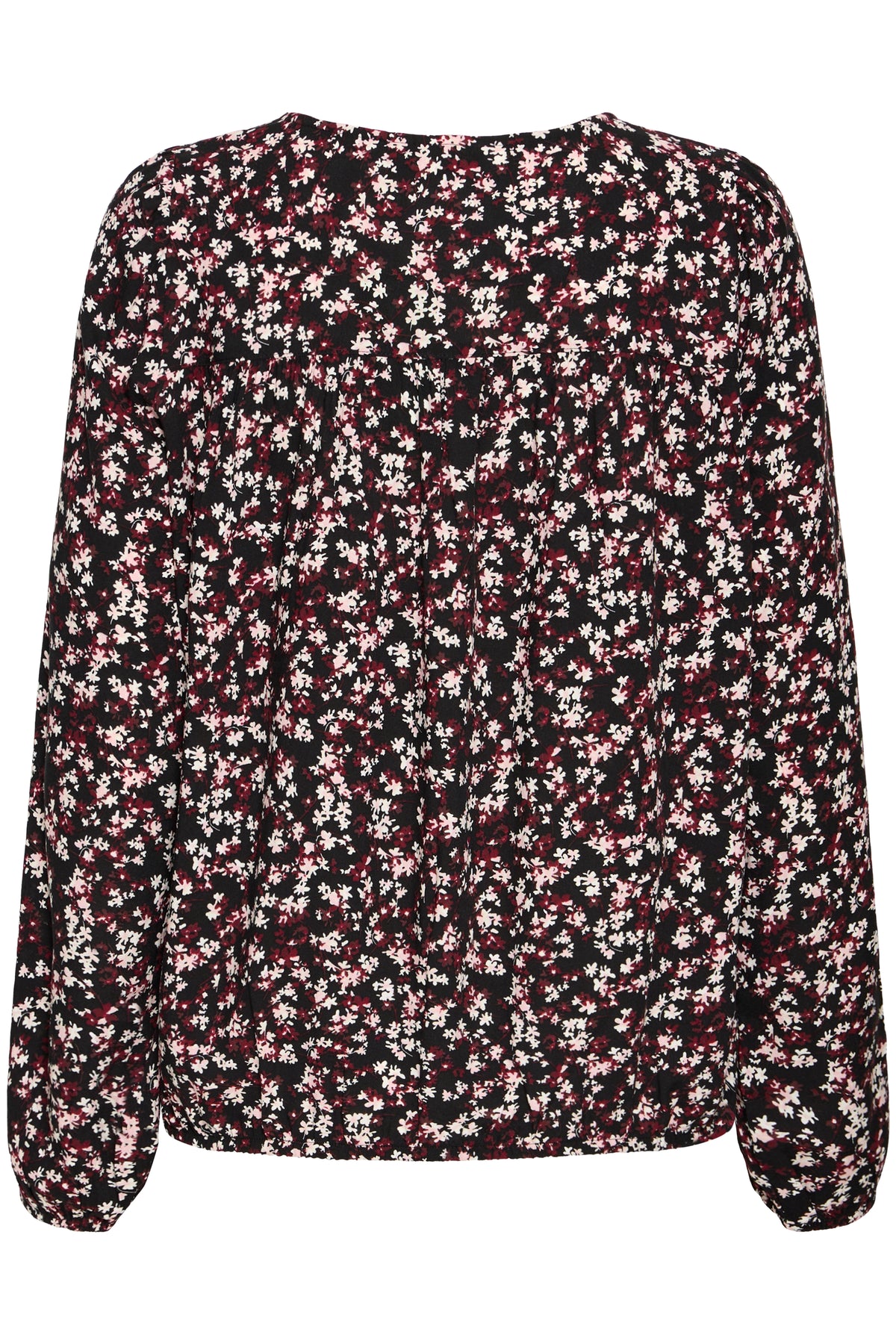 Fransa FrKiki Dainty Floral Baby Pink/Burgundy Blouse, 20617101