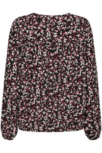 Fransa FrKiki Dainty Floral Baby Pink/Burgundy Blouse, 20617101