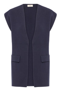 Fransa Frita Night Sky Knitted Sleeveless Cardigan, 20617150