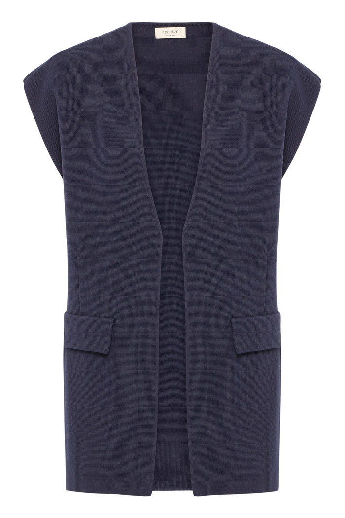 Fransa Frita Night Sky Knitted Sleeveless Cardigan, 20617150