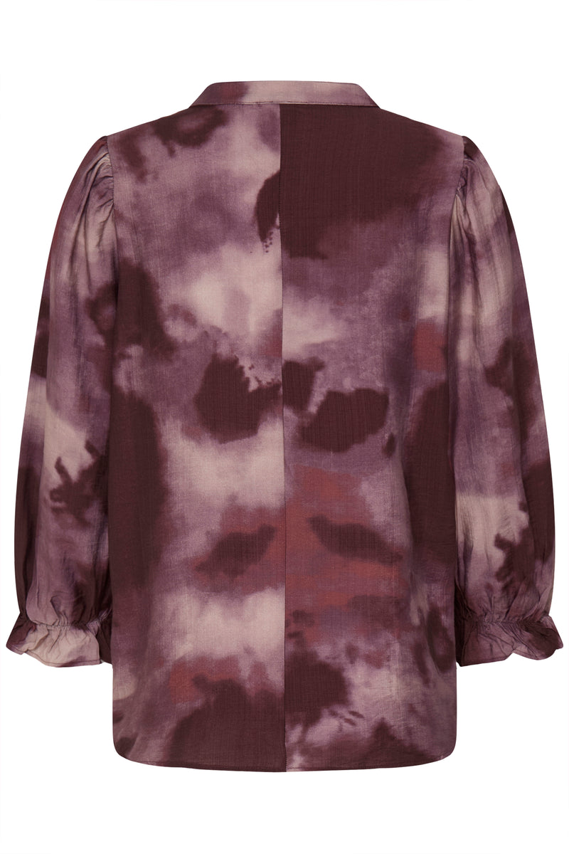 Fransa FrLainey Fudge Burgundy Abstract Printed V-Neck Top, 20617197