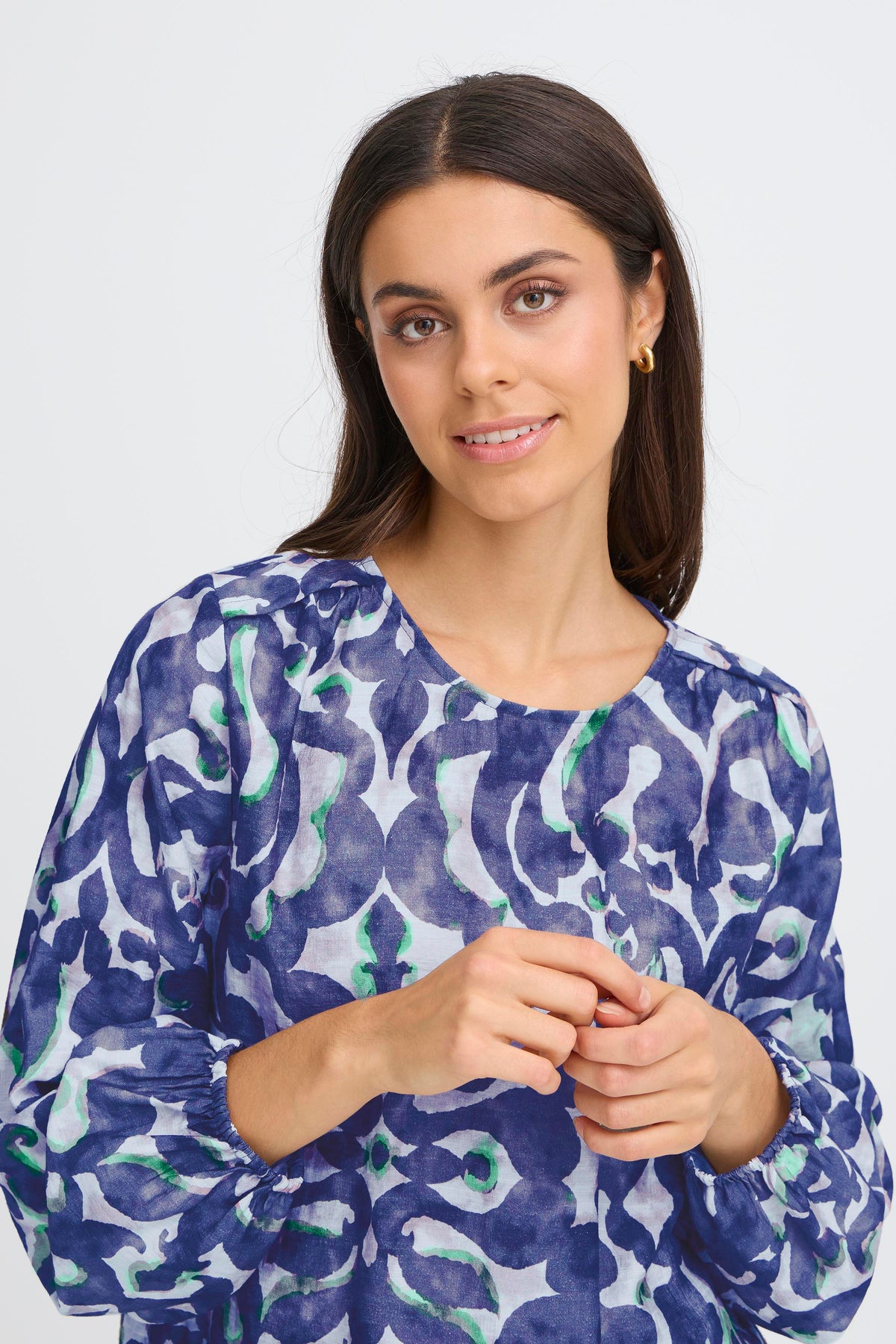 Fransa FrAriana Smokey Olive Printed Blouse, 20617394