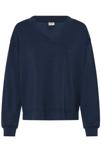 Fransa FrAurora Navy Blazer Modal Oversized V-Neck Top, 20617552