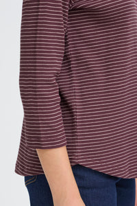 Fransa FrJorelia Port Royale Stripe Long Sleeve Dipped Hem Top, 20618224