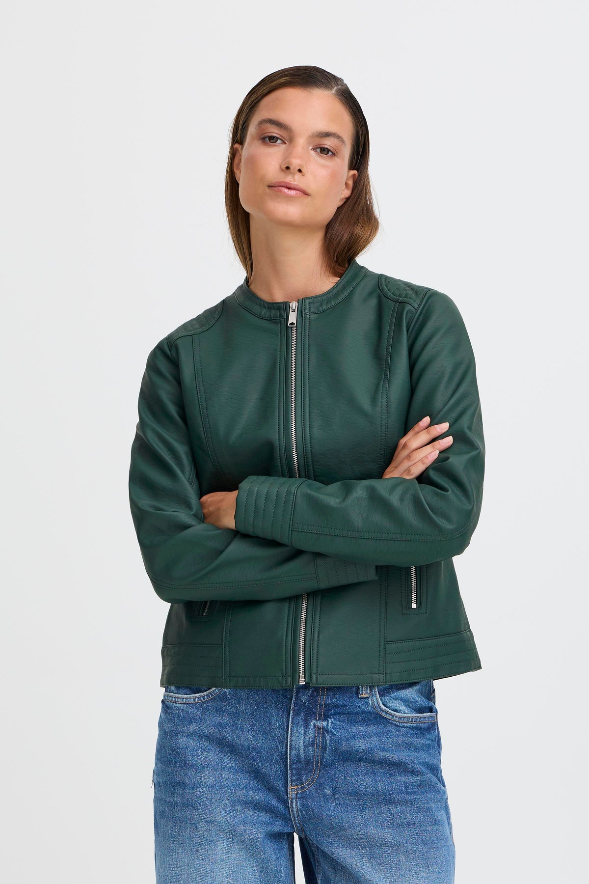 B.Young Byacom Green Gables Faux Leather Jacket