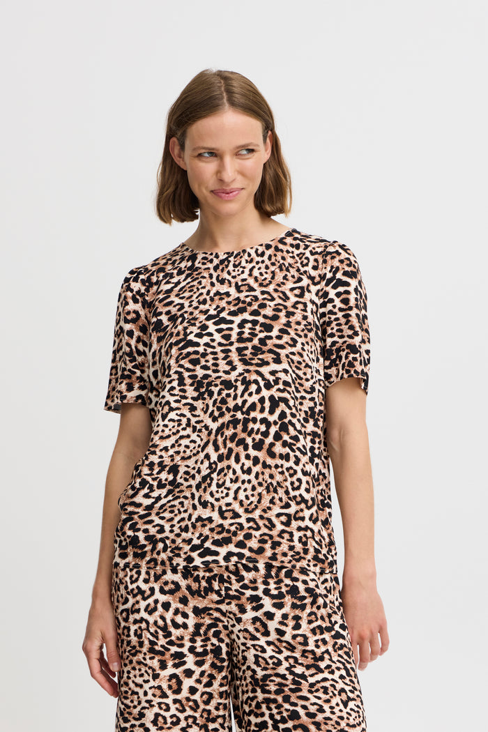 B.Young Bymmjoella Birch Leopard Print Top