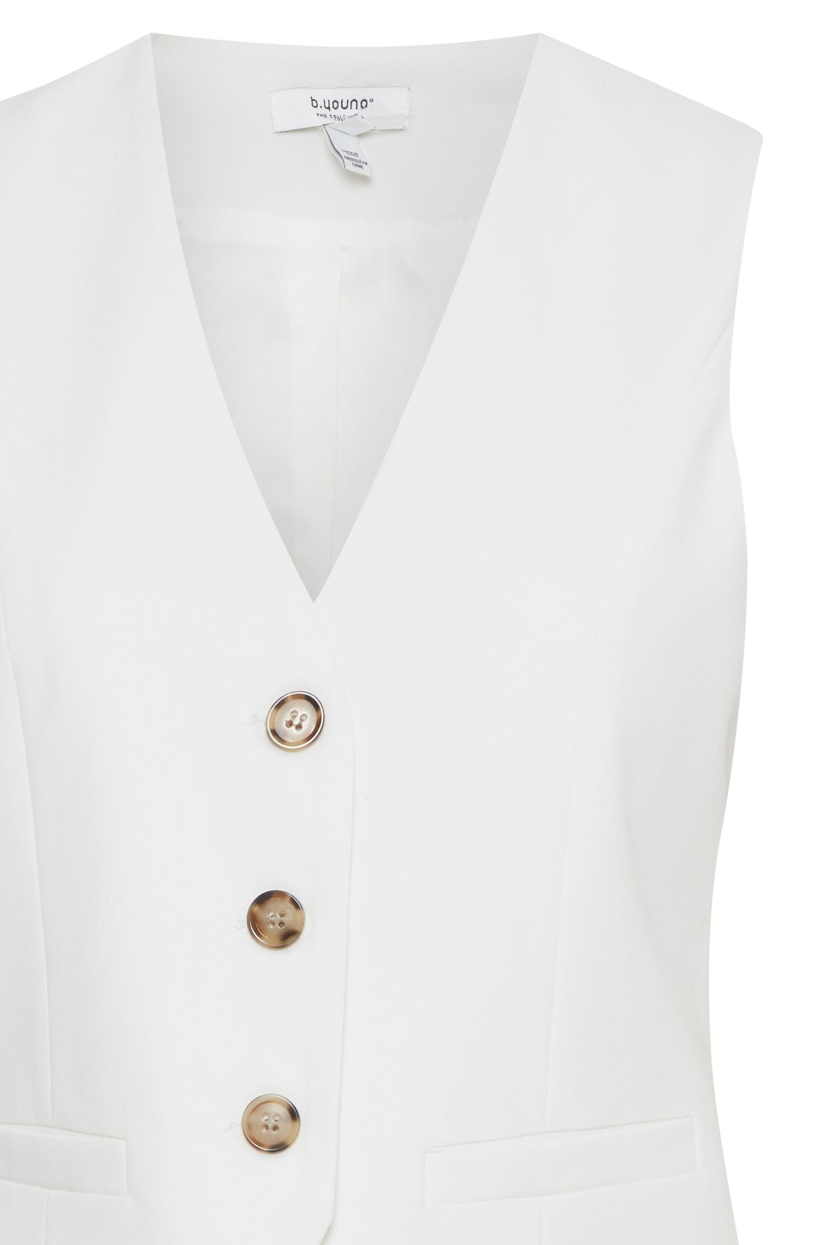 B.Young ByDeceri Marshmallow White Fitted Waistcoat, 20814726