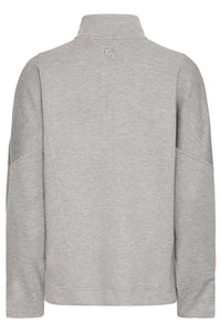 BACK IN STOCK - B.Young ByPusti Mid Grey Melange Modal Oversized Half Zip Sweatshirt