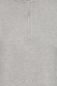 BACK IN STOCK - B.Young ByPusti Mid Grey Melange Modal Oversized Half Zip Sweatshirt