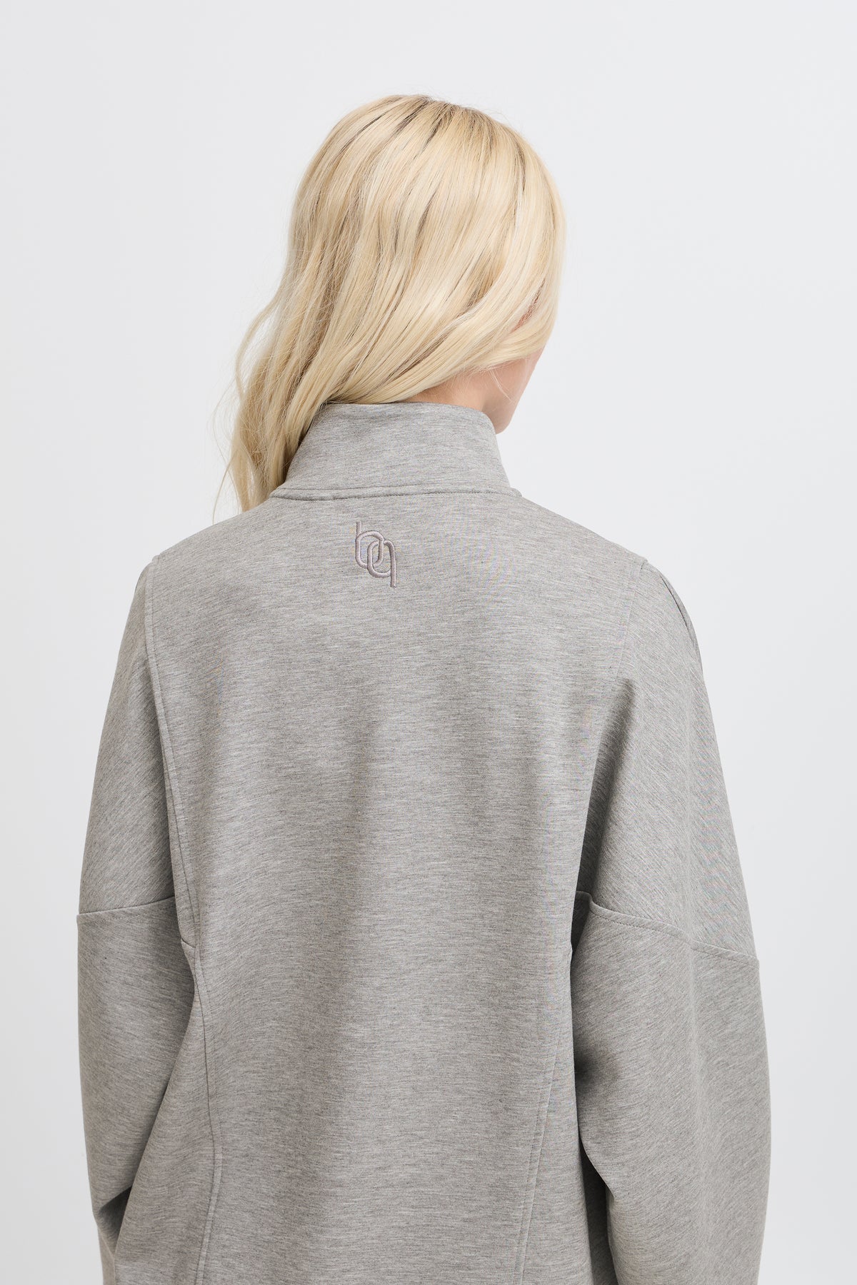 BACK IN STOCK - B.Young ByPusti Mid Grey Melange Modal Oversized Half Zip Sweatshirt