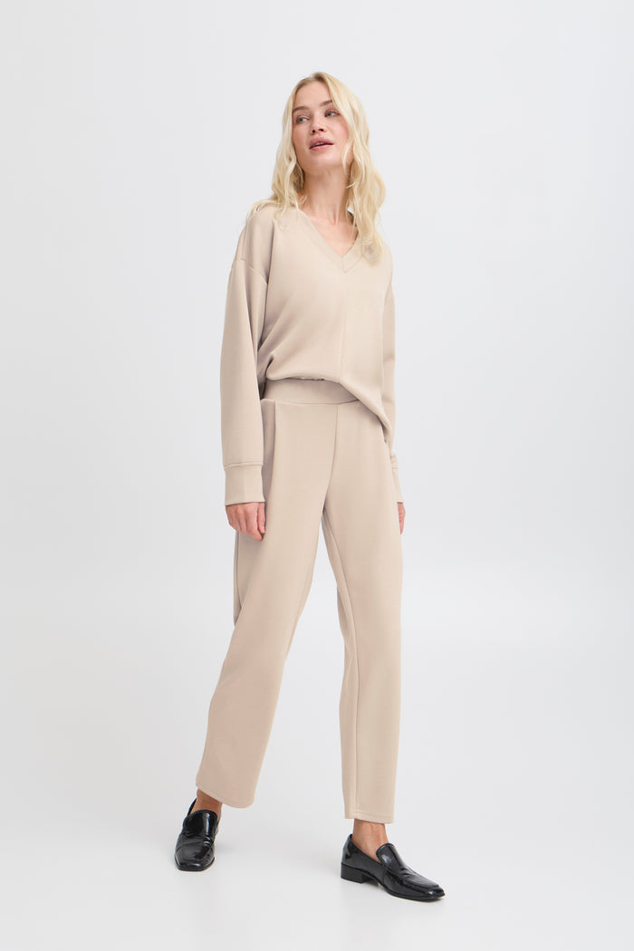 B.Young ByPusti String Beige Modal Straight Leg Joggers
