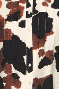 B.Young ByIhamma Birch Cow Print Blouse
