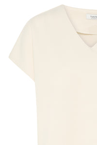 B.Young ByPusti Beige V-Neck Relaxed Fit Top, 20818715