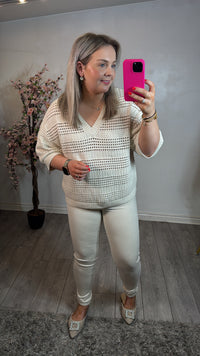 BACK IN STOCK - Toxik HighWaisted Original Beige Bum Lift Jeans