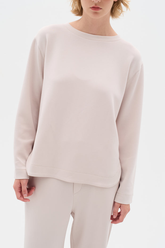 InWear Gincent Haze Cream Modal Supersoft Dipped Hem Sweatshirt