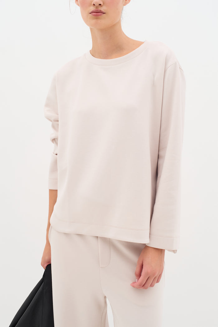 InWear Gincent Haze Cream Modal Supersoft Dipped Hem Sweatshirt