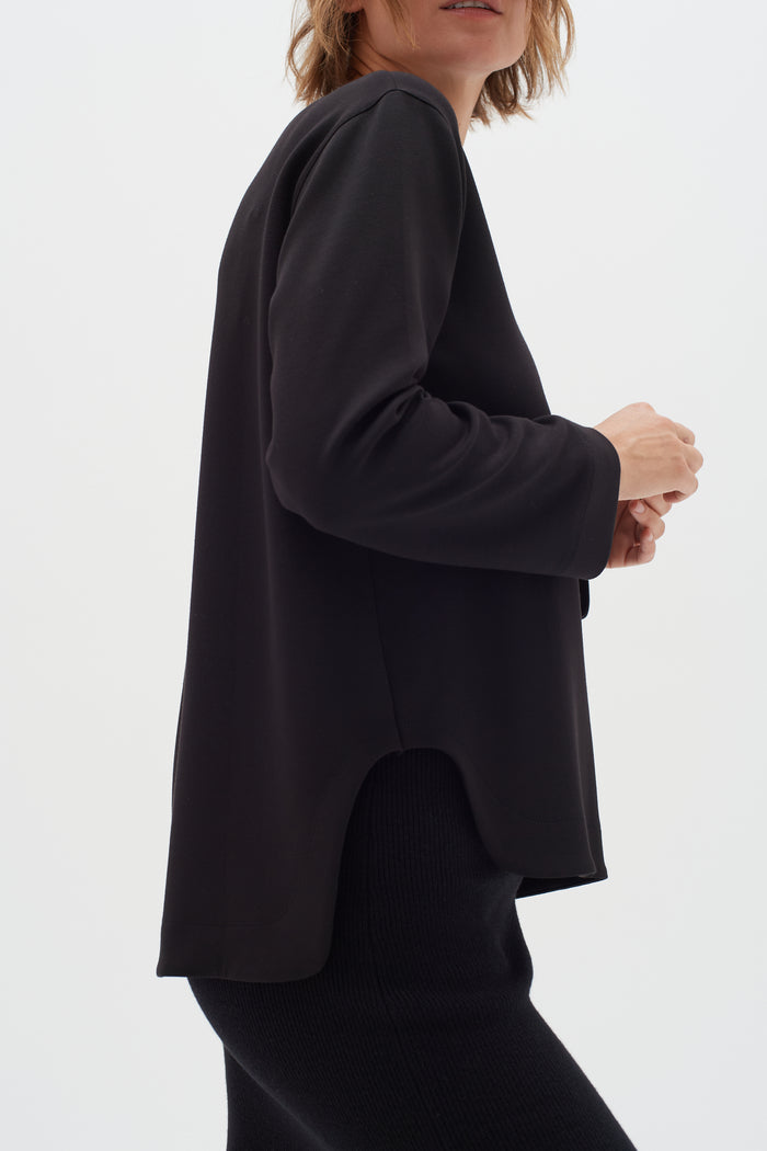 BACK IN STOCK - InWear Gincent Black Modal Supersoft Dipped Hem Sweatshirt