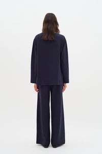 InWear Gincent Marine Blue Modal Supersoft Dipped Hem Sweatshirt