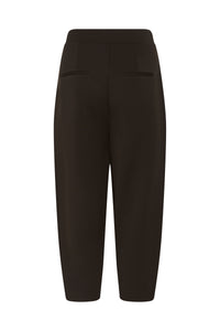 BACK IN STOCK - InWear PannieIW Chocolate Brown Modal Barrel Leg Ankle Length Trousers