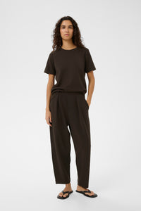 BACK IN STOCK - InWear PannieIW Chocolate Brown Modal Barrel Leg Ankle Length Trousers