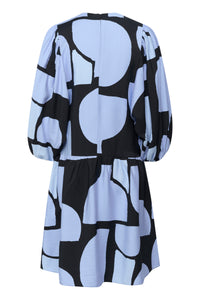 InWear CominoIW Baby Blue Block Printed Layered Hem Dress, 30110236