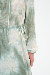 InWear Cielle Sage Green Abstract Printed Long Dress