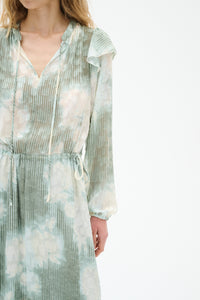 InWear Cielle Sage Green Abstract Printed Long Dress