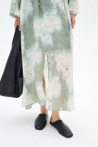 InWear Cielle Sage Green Abstract Printed Long Dress