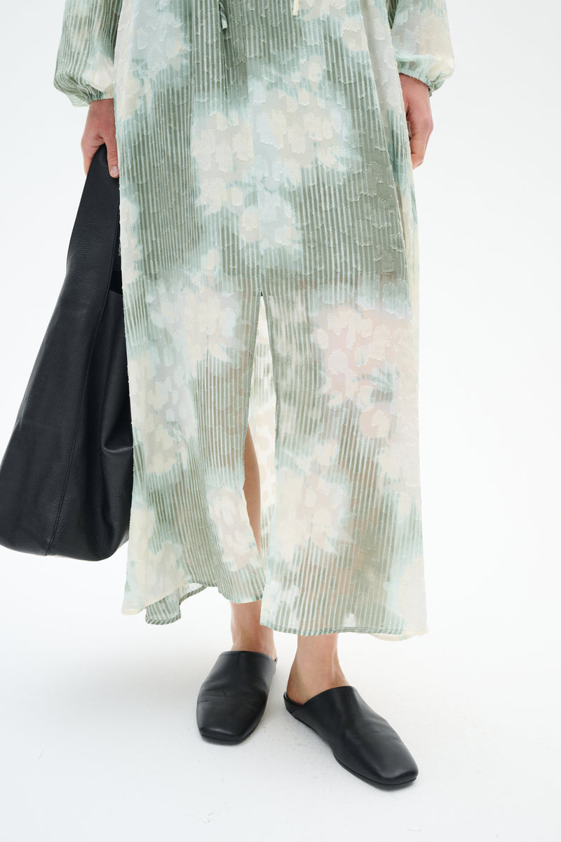 InWear Cielle Sage Green Abstract Printed Long Dress