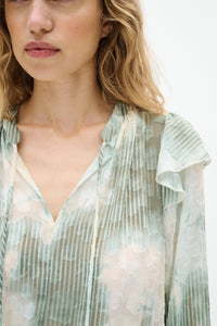 InWear Cielle Sage Green Abstract Printed Long Dress