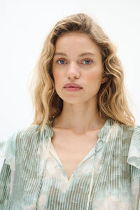 InWear Cielle Sage Green Abstract Printed Long Dress