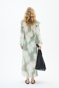 InWear Cielle Sage Green Abstract Printed Long Dress
