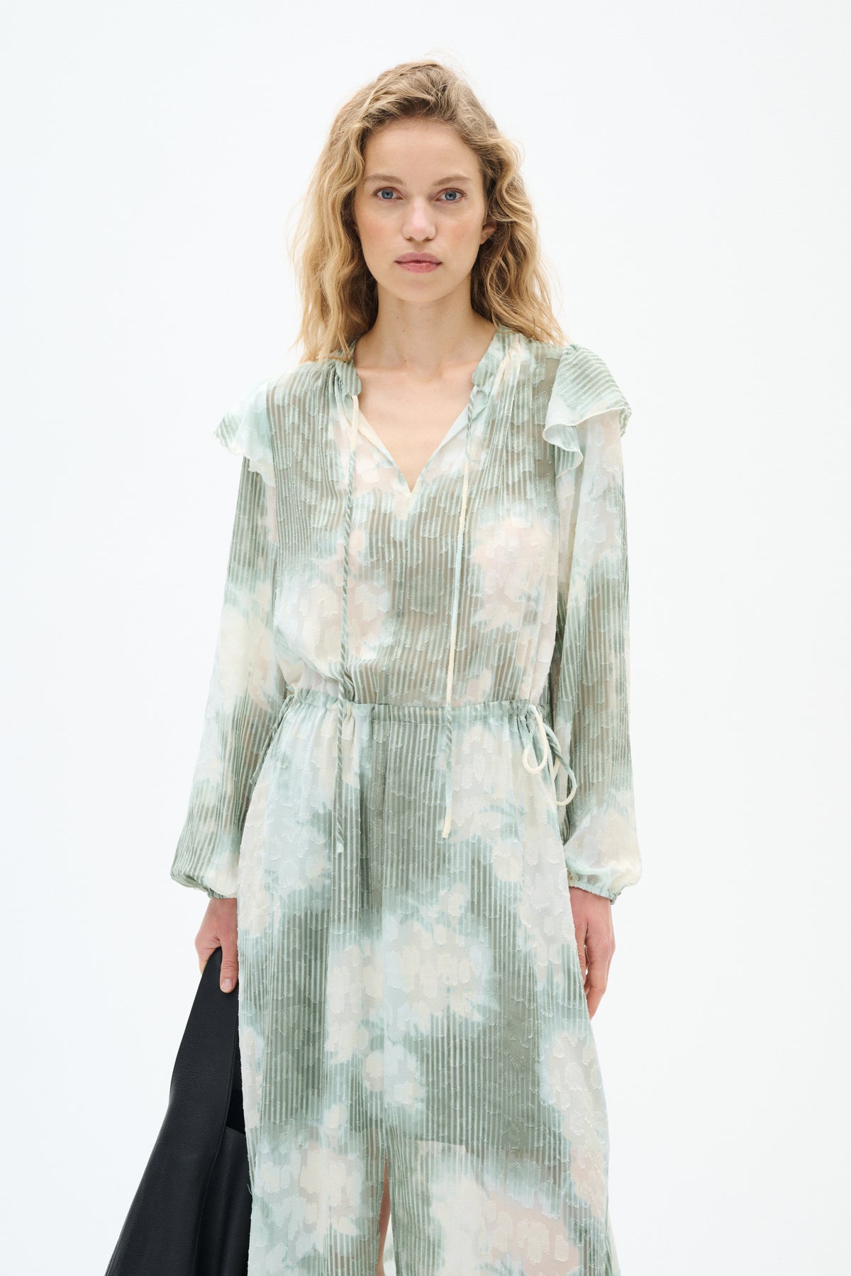 InWear Cielle Sage Green Abstract Printed Long Dress